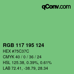 Color code: RGB 117 195 124 | qconv.com