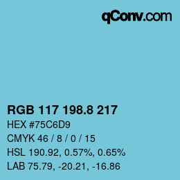 Color code: RGB 117 198.8 217 | qconv.com