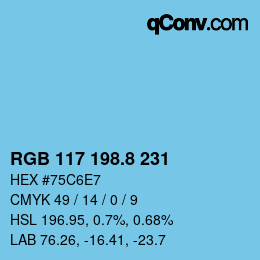 Color code: RGB 117 198.8 231 | qconv.com