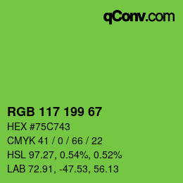 Farbcode: RGB 117 199 67 | qconv.com