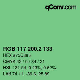 カラーコード: RGB 117 200.2 133 | qconv.com
