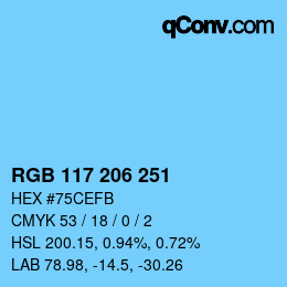 Color code: RGB 117 206 251 | qconv.com