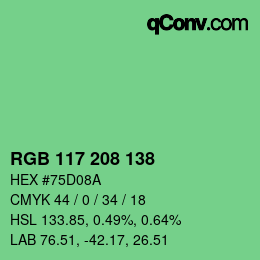 Color code: RGB 117 208 138 | qconv.com