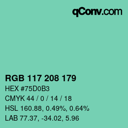 Color code: RGB 117 208 179 | qconv.com
