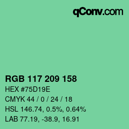 Color code: RGB 117 209 158 | qconv.com