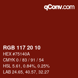Color code: RGB 117 20 10 | qconv.com