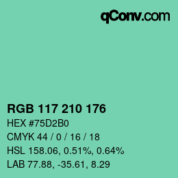 Farbcode: RGB 117 210 176 | qconv.com