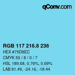 Color code: RGB 117 216.8 236 | qconv.com