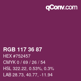 Color code: RGB 117 36 87 | qconv.com