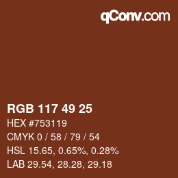 Farbcode: RGB 117 49 25 | qconv.com
