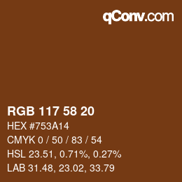 カラーコード: RGB 117 58 20 | qconv.com