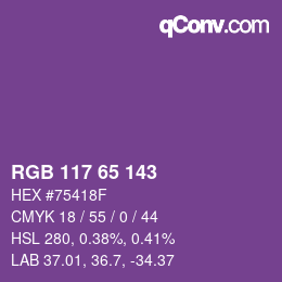 Farbcode: RGB 117 65 143 | qconv.com