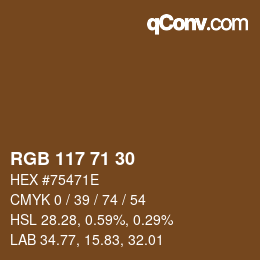 カラーコード: RGB 117 71 30 | qconv.com