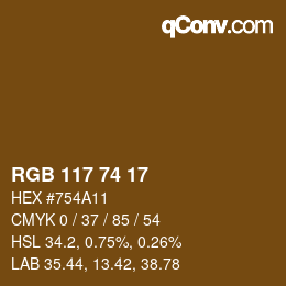 Farbcode: RGB 117 74 17 | qconv.com