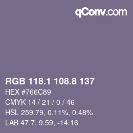 Color code: RGB 118.1 108.8 137 | qconv.com
