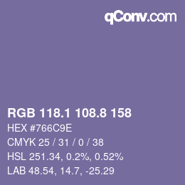 Color code: RGB 118.1 108.8 158 | qconv.com