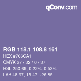 カラーコード: RGB 118.1 108.8 161 | qconv.com