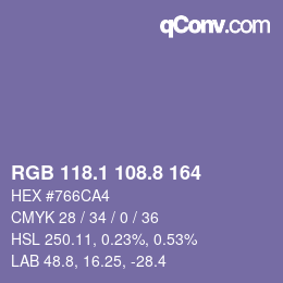 Color code: RGB 118.1 108.8 164 | qconv.com