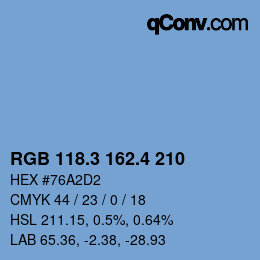 カラーコード: RGB 118.3 162.4 210 | qconv.com
