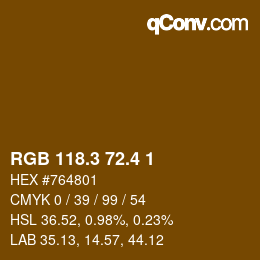 カラーコード: RGB 118.3 72.4 1 | qconv.com