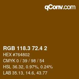 カラーコード: RGB 118.3 72.4 2 | qconv.com