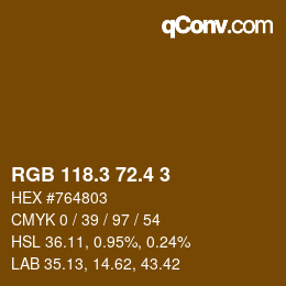 カラーコード: RGB 118.3 72.4 3 | qconv.com