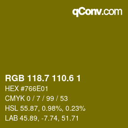 カラーコード: RGB 118.7 110.6 1 | qconv.com
