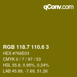 カラーコード: RGB 118.7 110.6 3 | qconv.com