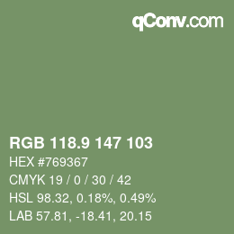 カラーコード: RGB 118.9 147 103 | qconv.com