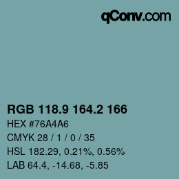 カラーコード: RGB 118.9 164.2 166 | qconv.com