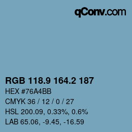 Color code: RGB 118.9 164.2 187 | qconv.com