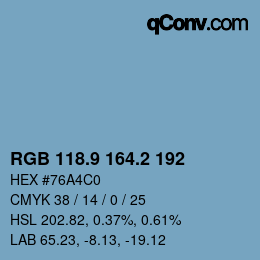 Color code: RGB 118.9 164.2 192 | qconv.com