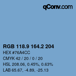 Color code: RGB 118.9 164.2 204 | qconv.com