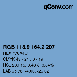 Color code: RGB 118.9 164.2 207 | qconv.com