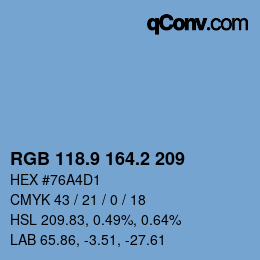 Color code: RGB 118.9 164.2 209 | qconv.com