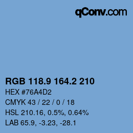 Color code: RGB 118.9 164.2 210 | qconv.com