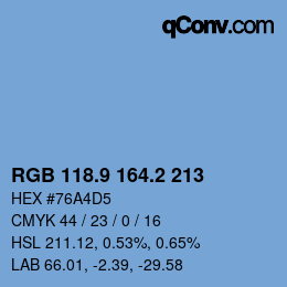 Color code: RGB 118.9 164.2 213 | qconv.com