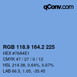 Color code: RGB 118.9 164.2 225 | qconv.com