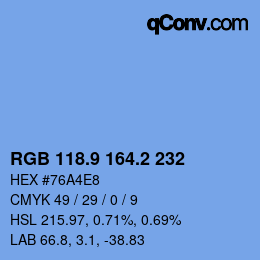 Color code: RGB 118.9 164.2 232 | qconv.com