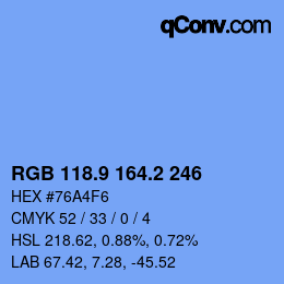 Color code: RGB 118.9 164.2 246 | qconv.com