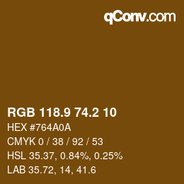 Color code: RGB 118.9 74.2 10 | qconv.com