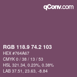 Color code: RGB 118.9 74.2 103 | qconv.com