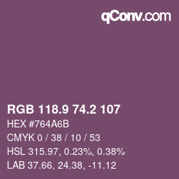 Color code: RGB 118.9 74.2 107 | qconv.com
