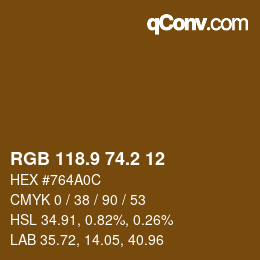 Color code: RGB 118.9 74.2 12 | qconv.com