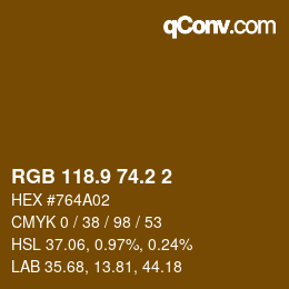 Color code: RGB 118.9 74.2 2 | qconv.com