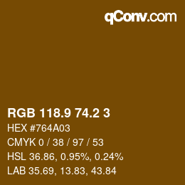 カラーコード: RGB 118.9 74.2 3 | qconv.com