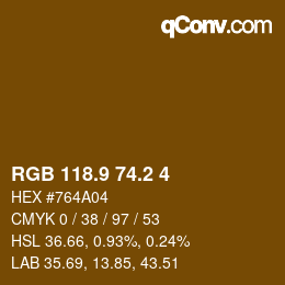 Color code: RGB 118.9 74.2 4 | qconv.com