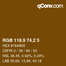 Color code: RGB 118.9 74.2 5 | qconv.com