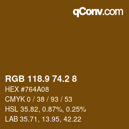 Color code: RGB 118.9 74.2 8 | qconv.com