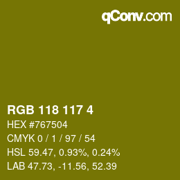 Color code: RGB 118 117 4 | qconv.com